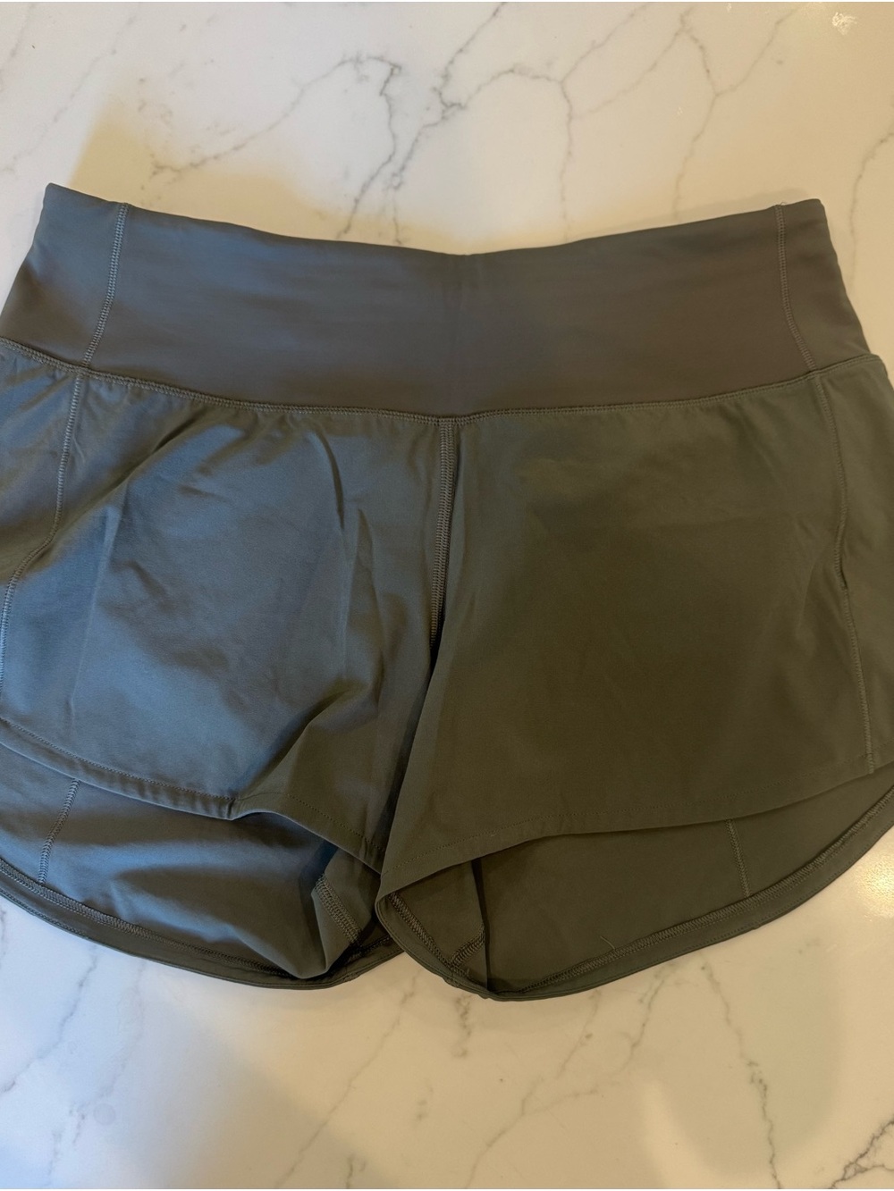 Lululemon Olive Green Speed Up Shorts size 6 Tall